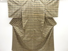 7782101: JAPANESE KIMONO / TSUMUGI / UNUSED / WOVEN GRID