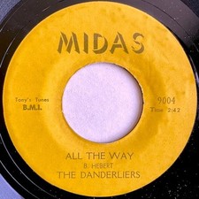 Northern SOUL 45,  DANDERLIERS,  1966,  MIDAS,  “All the Way”, M