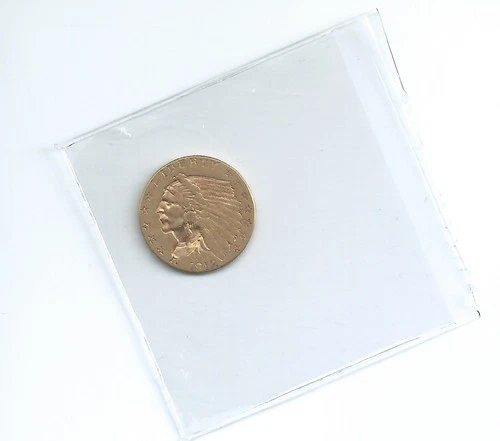 1912 United States US $2.50 Indian Head Gold Quarter Eagle Coin  Authentic AU/MS