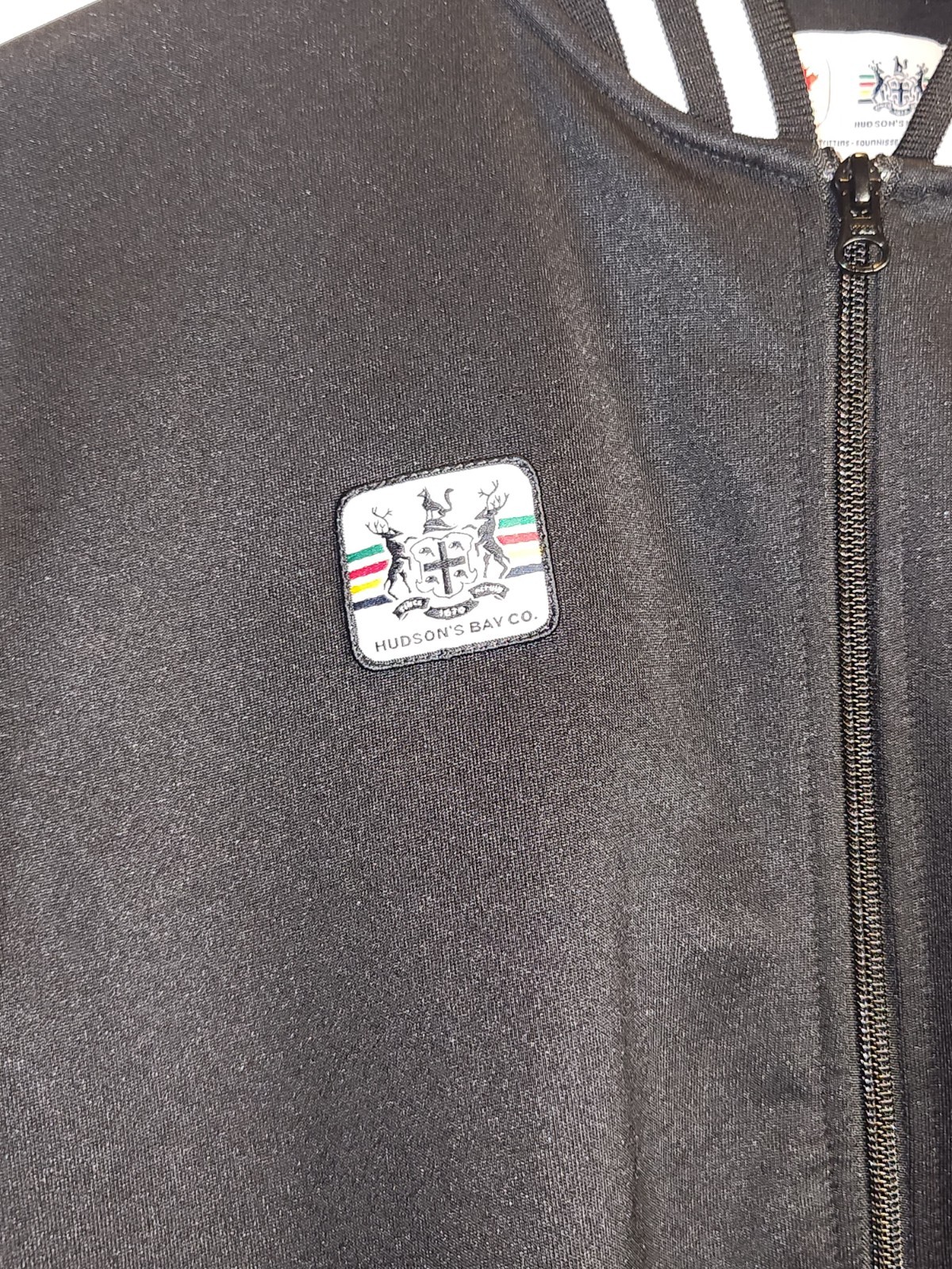 Hudson's Bay Canada Olympic Team Track Jacket Mens Size Medium Canadian Patches