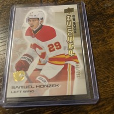 2024-25 Upper Deck Premier Rookie Gold Samuel Honzek Flames #/199