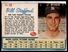 1962 Post Cereal #13 Bill Stafford