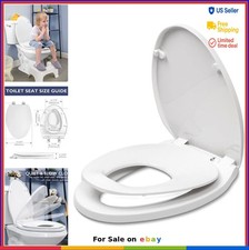Elongated Toilet Seat Slow Close 2 in 1 with Child Seat Quick Release Hinge