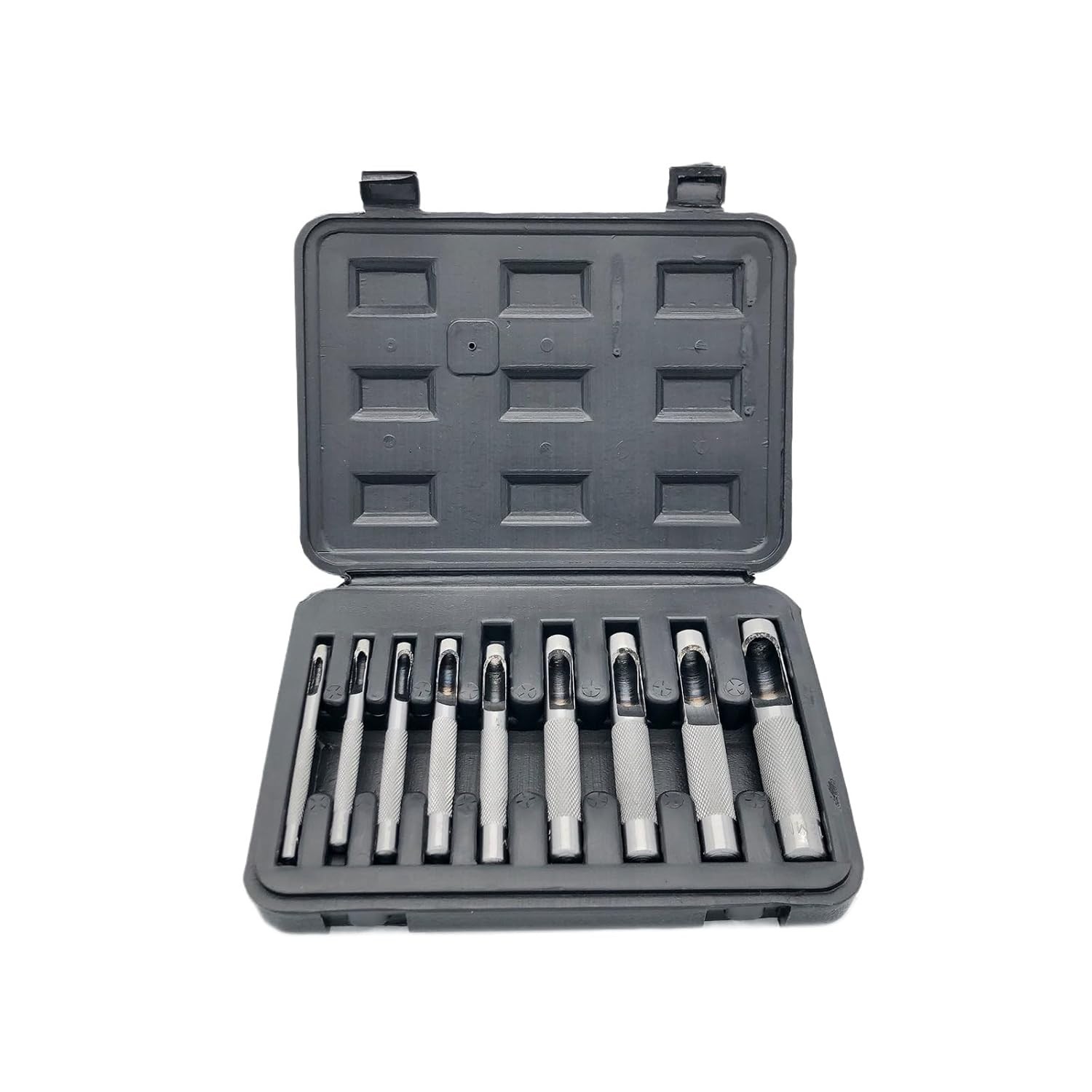 9 Pcs Leather Hole Punch Round Working Hollow Cutting Mat for Watch Band, Belt