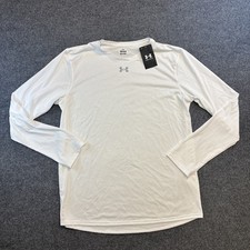 Under Armour Mens Tech Team Long Sleeve White Shirt Quick-Dry Base Layer Med NWT