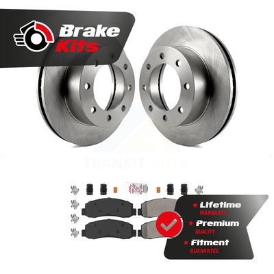 Front Brake Rotors Semi-Metallic Pad Kit For 2005-2009 Ford F-250 Super Duty 4WD