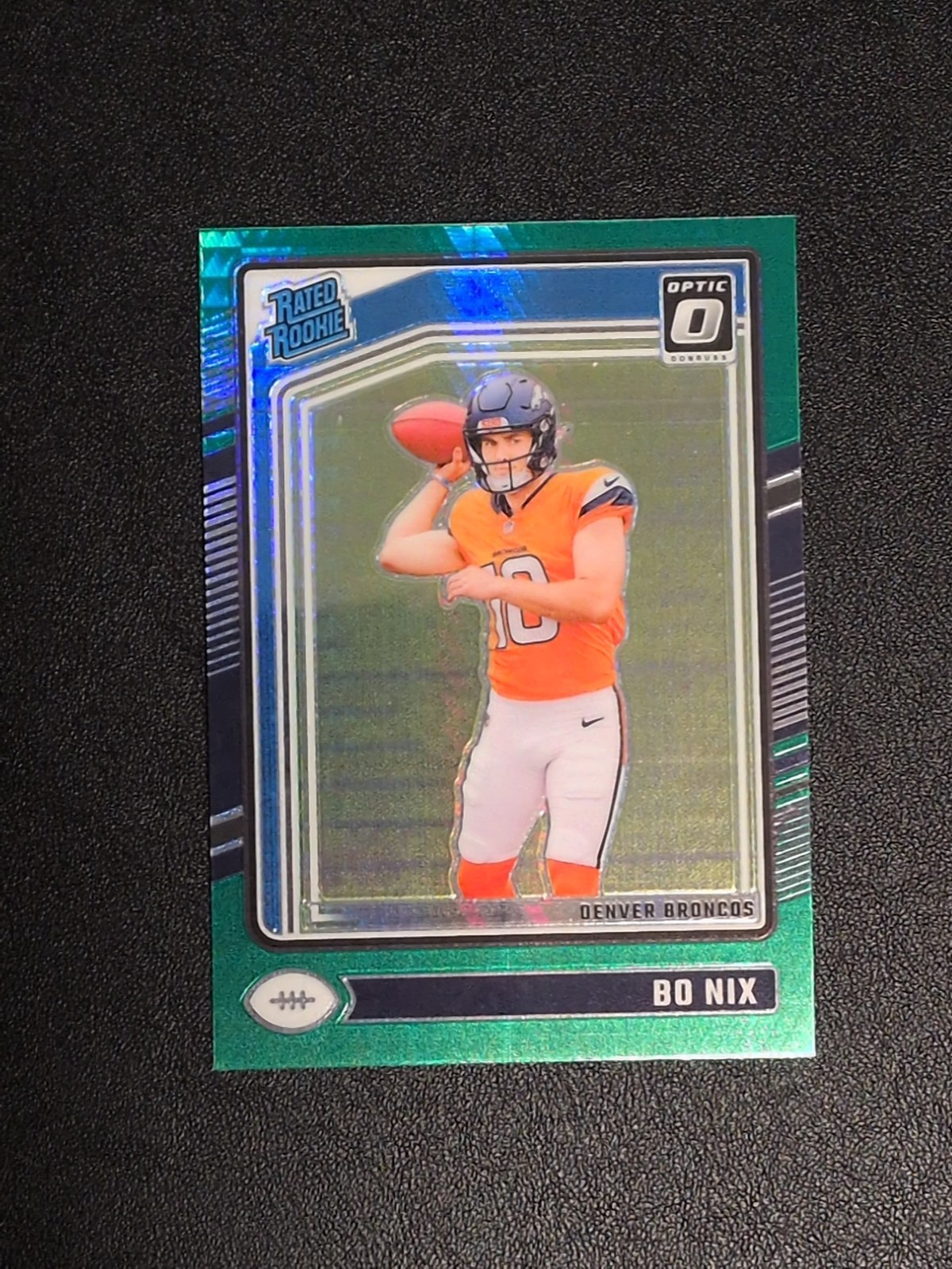 2024 Panini Donruss Optic - Rated Rookie Bo Nix #209 Green Hyper Prizm (RC)