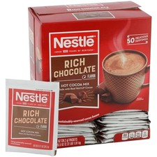 Nestle Hot Chocolate Cocoa Mix with Real Cocoa Pack of 50 Use before 2/2028