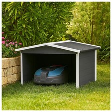 Garage für Mähroboter Robustes Holzhaus mit Wetterschutz Rasenmähergarage HTI-Li