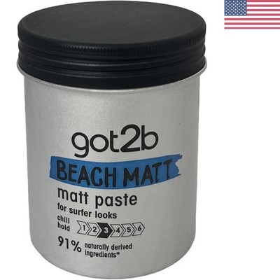 Medium Hold Beach Hair Wax for Effortless Surfer Looks, Alcohol-Free - 100ml