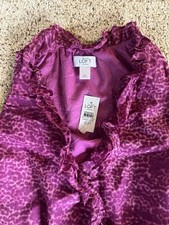 Ann Taylor lift Pink Animal Print Ruffled Wrap Dress 6p