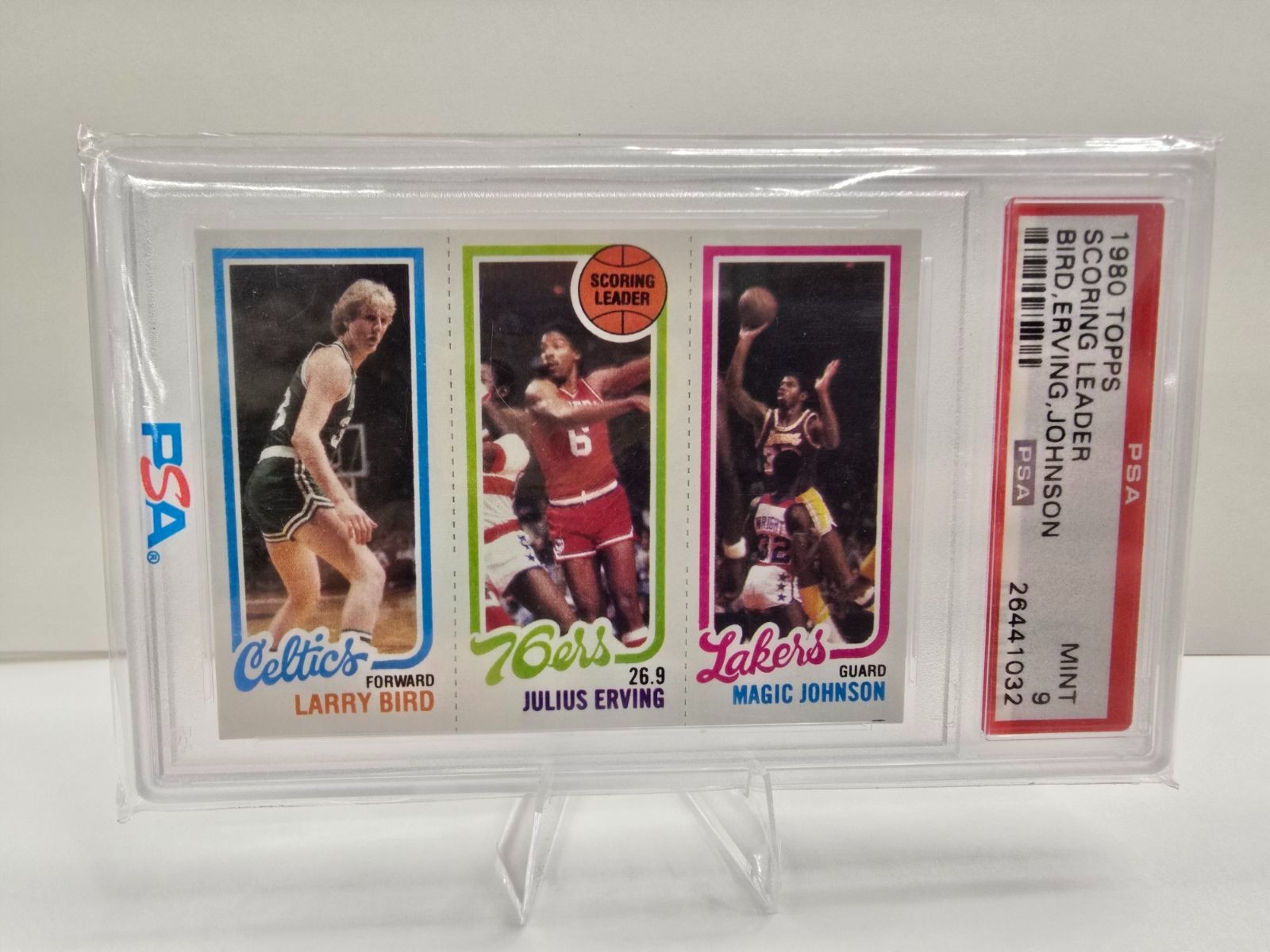1980 Topps Larry Bird Magic Johnson Julius Erving RC Rookie PSA 9 MINT