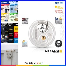 Stainless Steel Discus Padlock 80mm Keyed 1/2in Shackle Tamper Resistant Brass