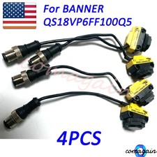 [Lot of 4] FOR BANNER QS18VP6FF100Q5 PHOTOELE...