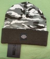 NEW HARLEY DAVIDSON 97692-23VM Men's Forever Knit Camo Cuffed Beanie Cap Gray