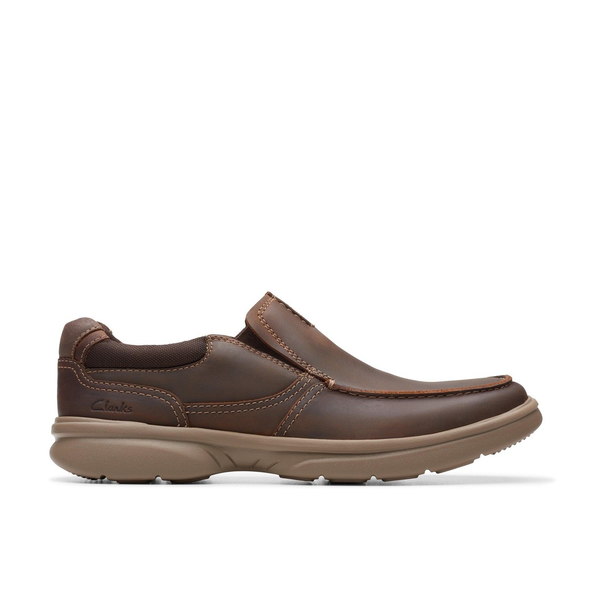 Clarks Bradley Free Men\'s Brown Tumbled Brown Leather Loafers Size 11 Clarks Bradley Free Brown Leather Loafer Slip On Men 11.5 M  main image 3