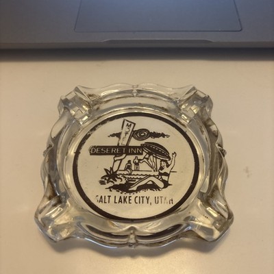 Vintage Desert Inn Motel Salt Lake City Utah Glass Ashtray Free Shipping