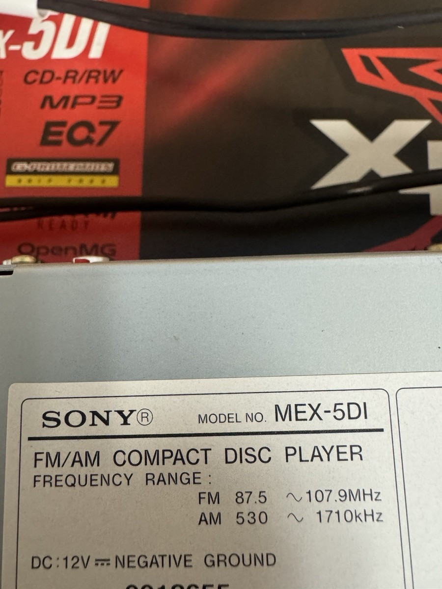 Sony MEX-5DI CD Player/MP3 In Dash Receiver for sale online | eBay