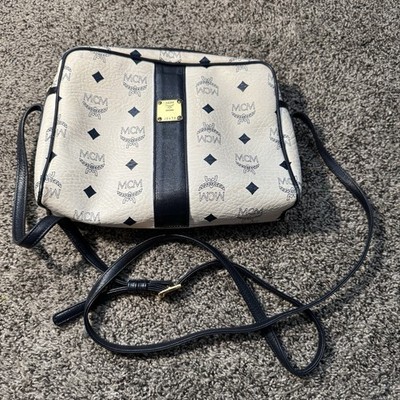 MCM Patricia Collection by Michael Cromer Crossbody Bag J0478 Navy White