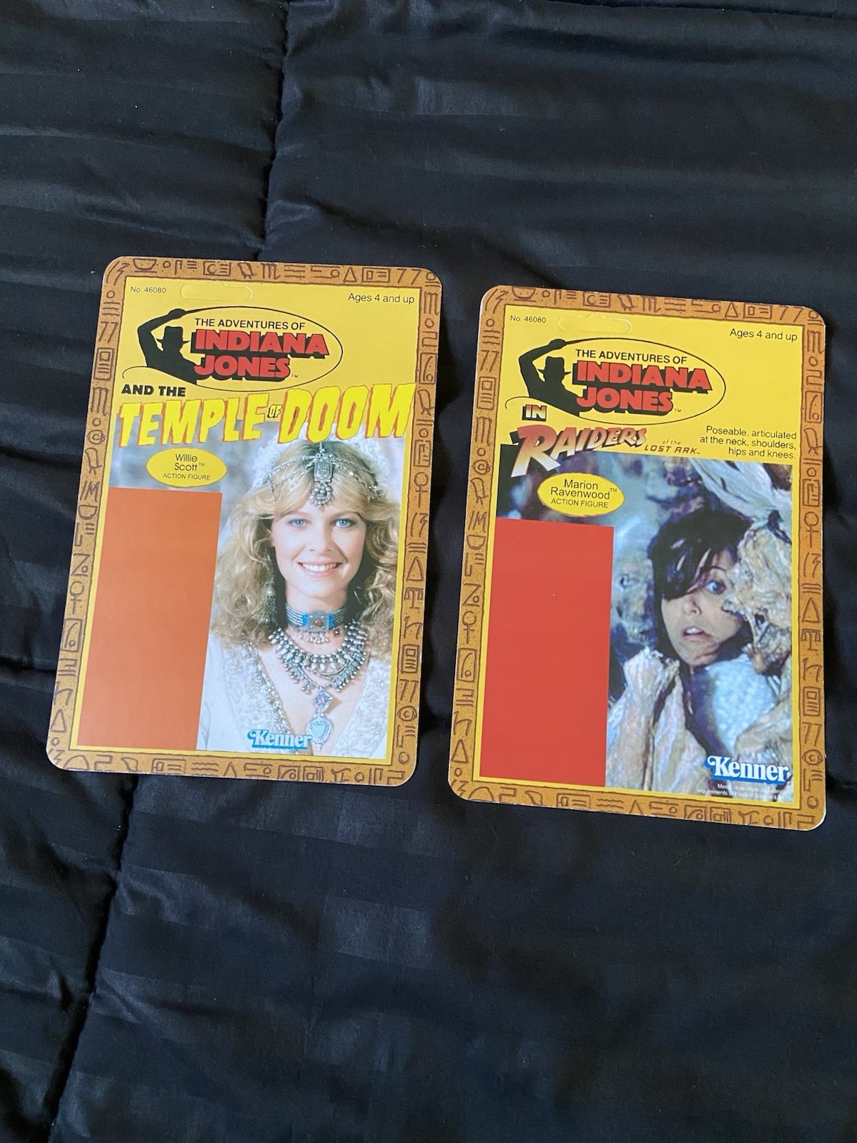 Tarjetas personalizadas Indiana Jones Marion Ravenwood/Willie Scott con tapones para etiquetas colgantes