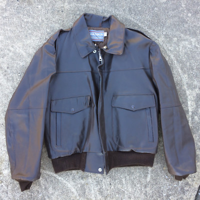 Minty Vintage 80s 90s Oakton Leather Military A-2 Flight Bomber