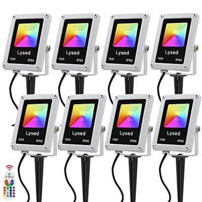 Lysed Color Landscape Lights,10W Low Voltage 12V RGB Color Changing Outdoor Spot