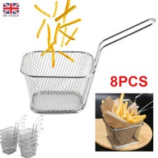 8Pcs Mini Chip Baskets Kitchen Fryer Serving Tray Food Presentation Basket Tool