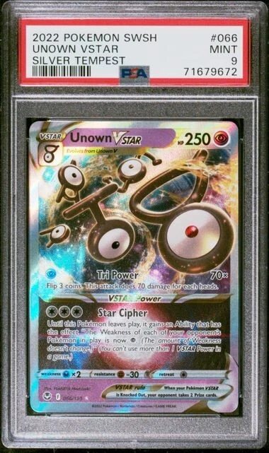 Unown VSTAR 066/195 Ultra Rare Gold Foil🔥Fan Art💥 NM