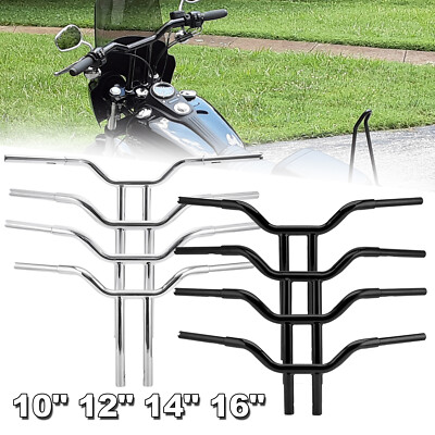 10 12 14 16'' Rise Fat T-Bar Handlebar Fit For Harley Softail Dyna Street Fat Bob
