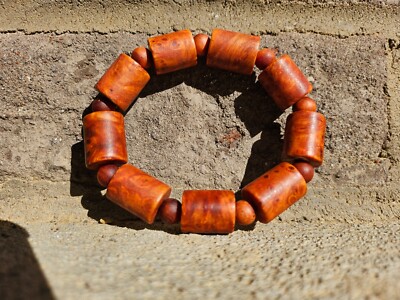 Cylinder Dragon Blood Wooden Bracelets