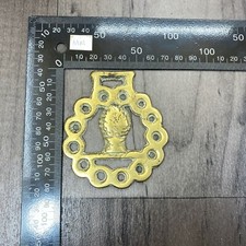 Horse Brass Fern Tree In Geometric Design Collectable Rare Authentic Vintage 