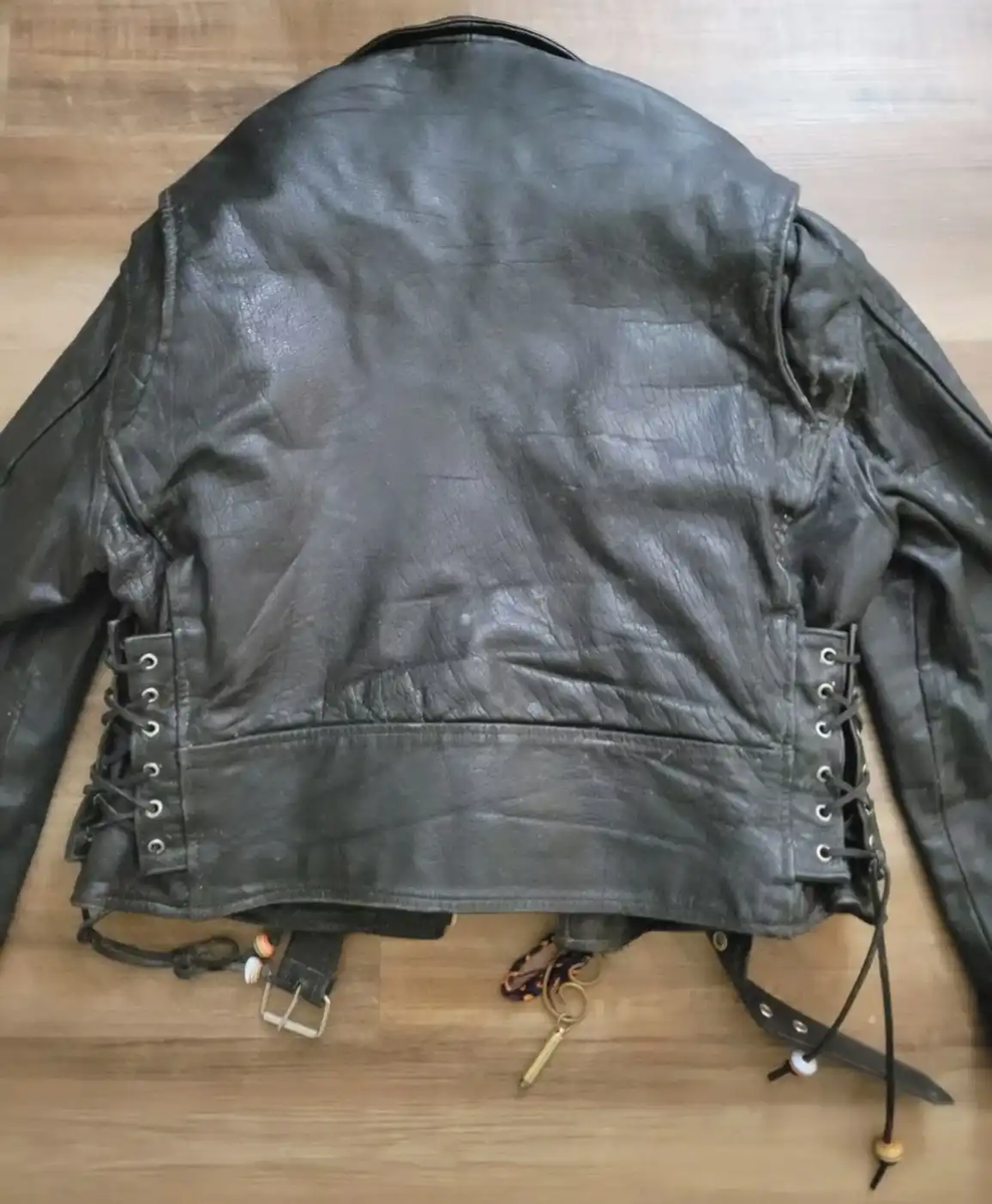 Leather Gold True Vintage Leather Moto motorcycle Jacket sz