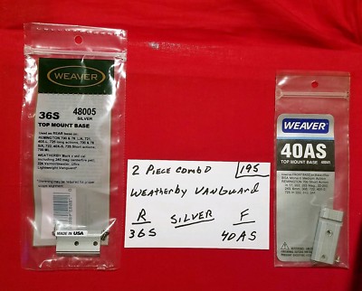 Weaver 2 Piece Bases -for  Weatherby VanGuard-  front extension Silvr
