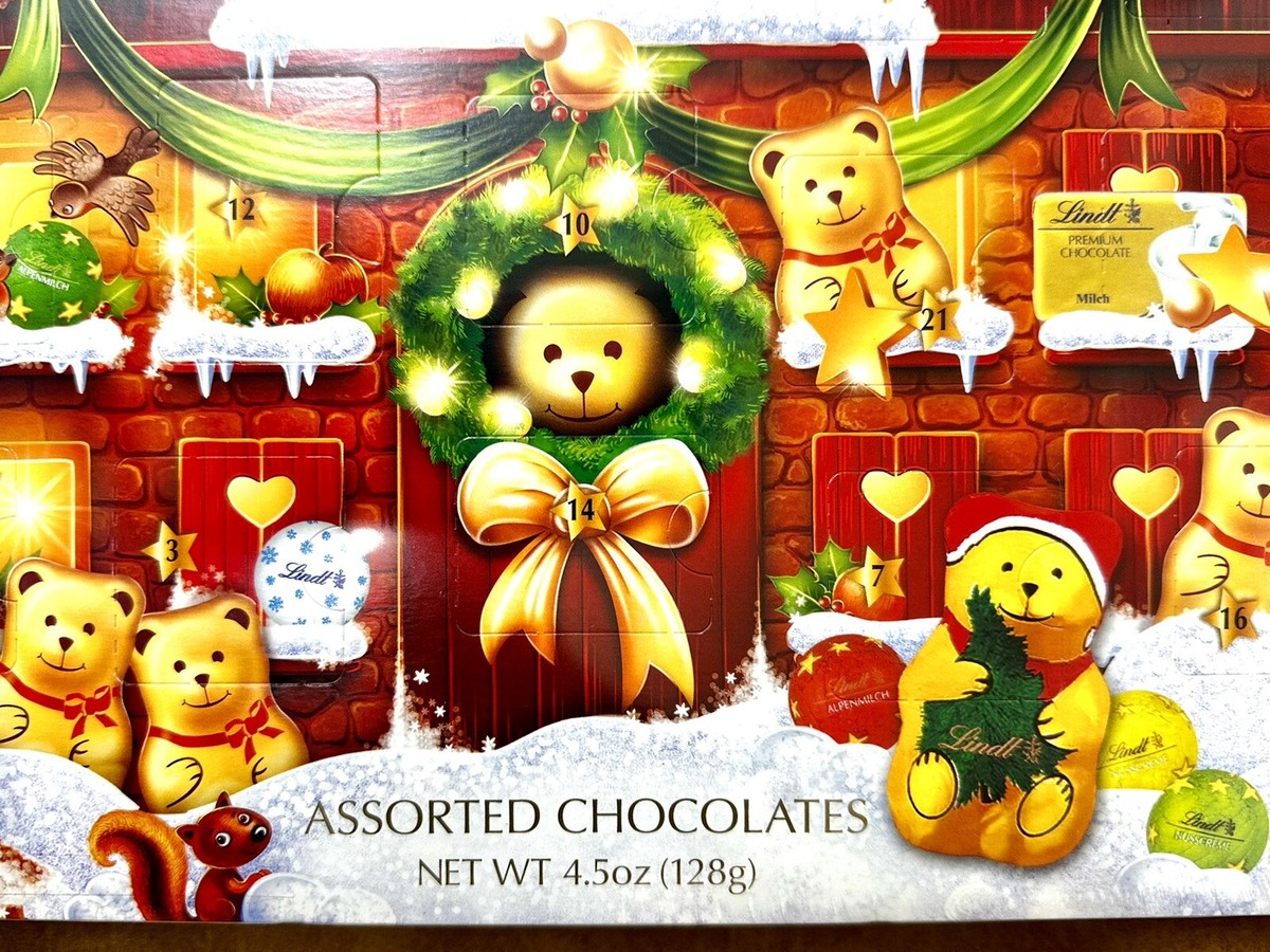 Lindt Holiday Chocolate Teddy Bear Advent Calendar 6.1 oz. SEALED NEW-FAST  SHIP! | eBay