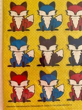 NEW 80 on 4 sheets Fun Kids Stickers Craft Orange Red Blue FOX