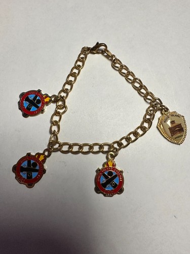 Vintage Rock Island Arsenal Golden Charm Bracelet Souvenir