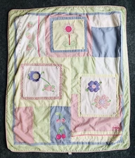 OshKosh Baby Blanket Gingham Flowers Cherries Strawberries Floral Pastel