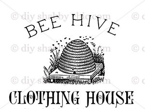 Furniture Decal Image Transfer Vintage Antique French Typography Bee HIve Honey