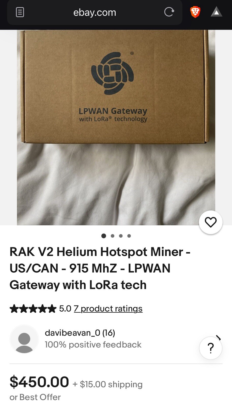 Helium Crypto Mining Kit 2 RAK V2 & 1 FreedomFi & Antenna (Passive Income)