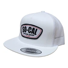 Men's So-Cal Speed Shop White Crest Logo Hat with Snapback Closure 6028HCW