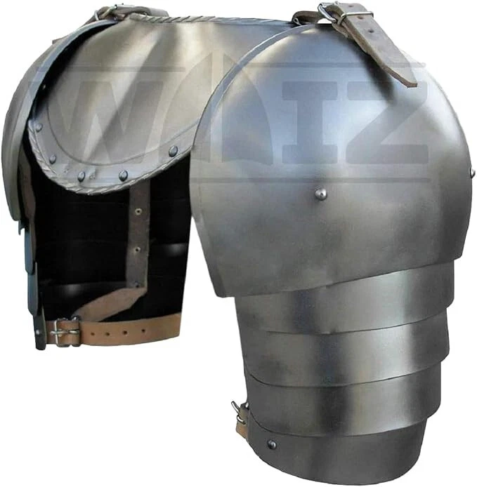 Juego de hombro de brazo de garganta de hierro medieval | Caballeros cruzados vikingos Foto 3 de 4