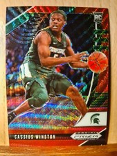 Cassius Winston #29 2020-21 Prizm Draft Picks Red Wave PRIZM Rookie A0152A