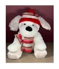 2010 HUGFUN INTERNATIONAL WINTER/CHRISTMAS HOLIDAY DOG PLUSH/STUFFED ANIMAL