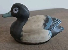 VTG Jasco R.O.C. Duck 5" Porcelain Figurine Lint Brush Gray Blue