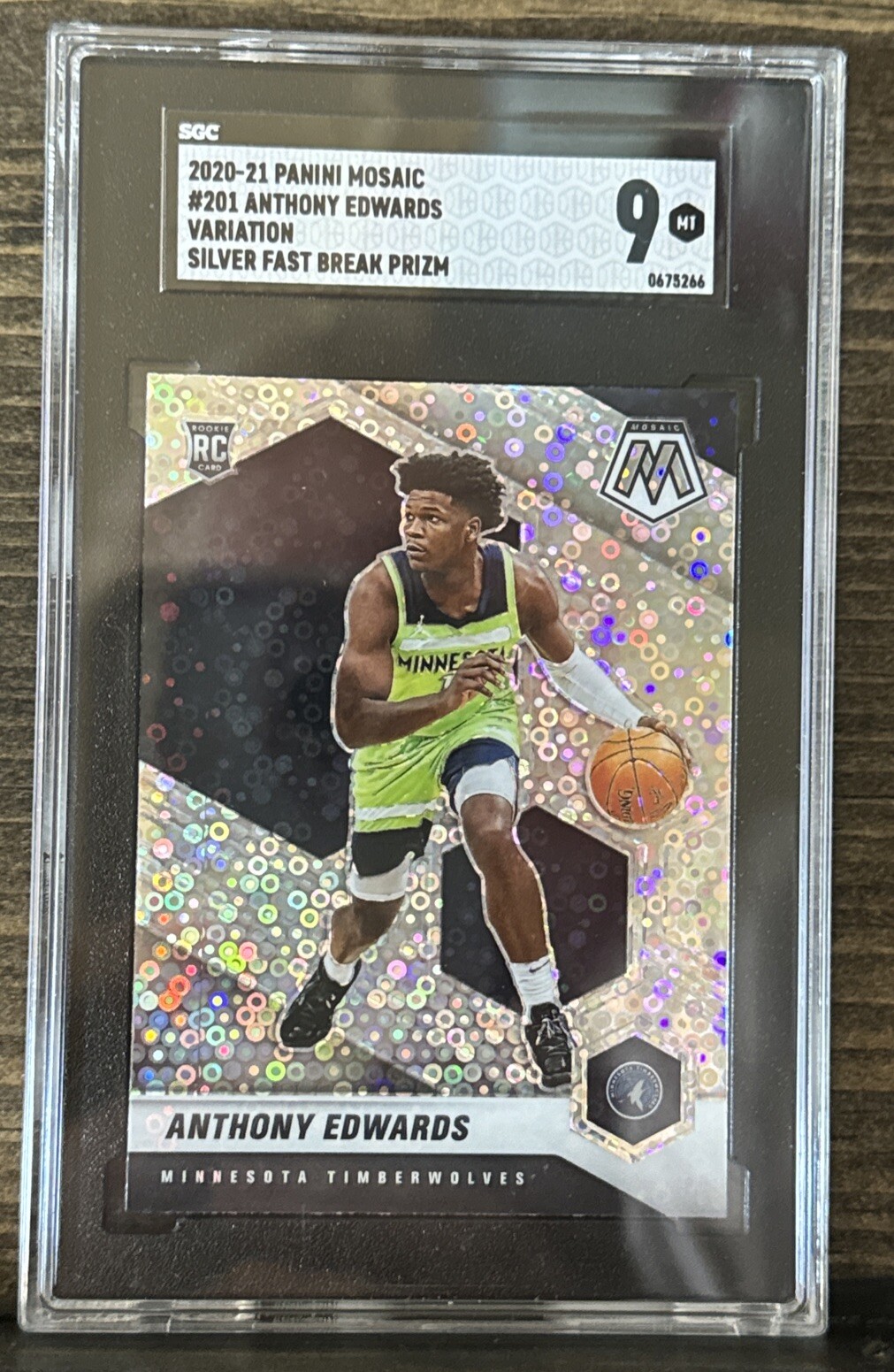 2020-21 Anthony Edwards #201 Silver Fast Break Prizm SGC 9 Mint