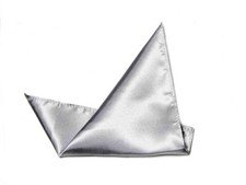 Eksel Pocket Square Light Gray Silk Blend Men's
