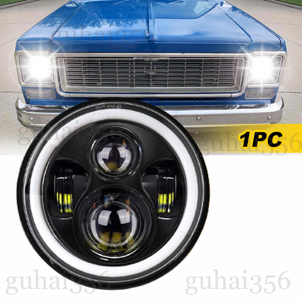 7" Inch Round LED Headlight Hi-Lo Beam For Chevrolet Bel Air C10 C20 C30 Truck
