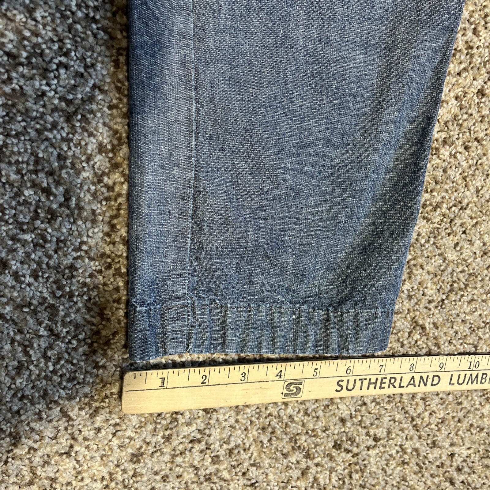 Abercrombie & Fitch Slim Straight Pants Mens 32x32 (32x30) Blue Denim Chino - View 9