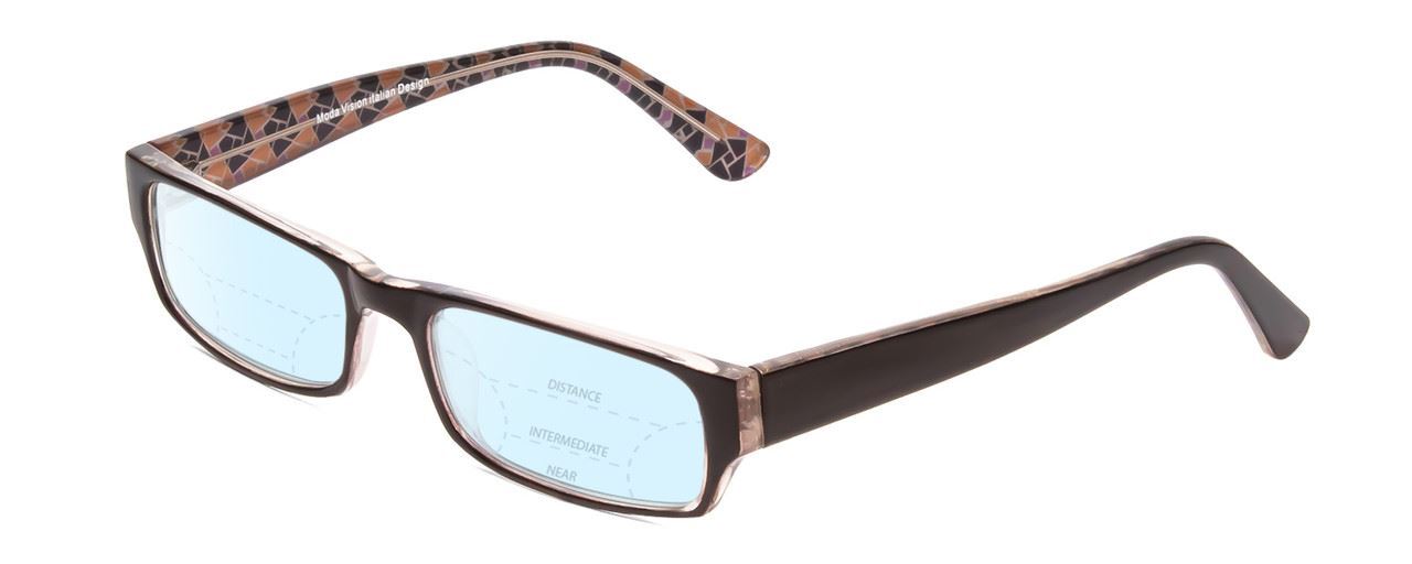 Moda Vision 2013 Unisex Blue Light Blocking Glasses Brown Crystal Mosaic 55mm