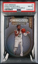 2020 Donovan Mitchell Obsidian Tunnel Vision Electric Etch Purple /75 PSA 8